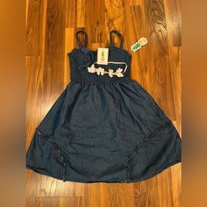 Btween denim size 10 spaghetti strap dress with headband